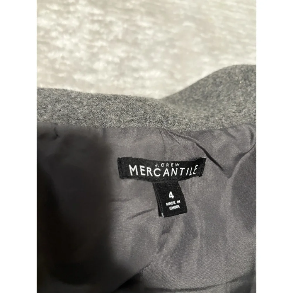 J Crew Mercantile Coat‎ Womens 4 Gray Wool Blend Funnel Neck Jacket Style J6140 - Picture 8 of 9